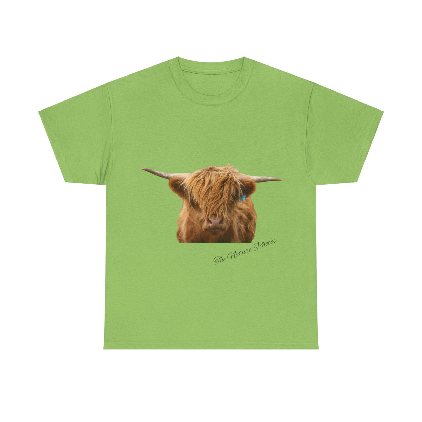 Highland Cow Tee Lime