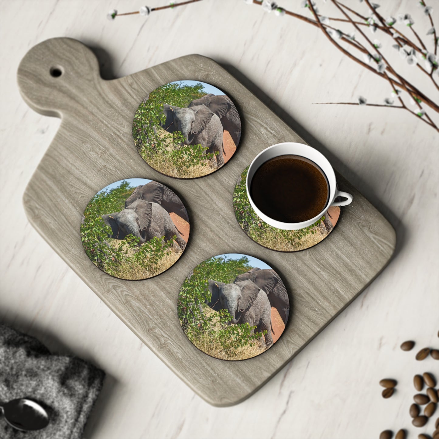 Elephant Coasters For Drinks