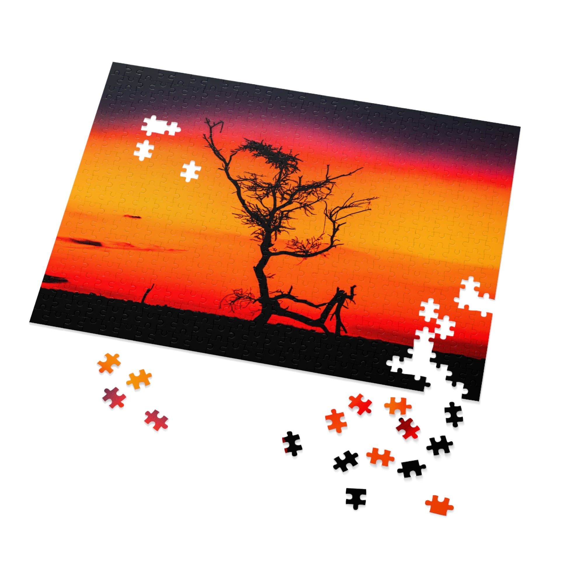 Kalahari Sunset Jigsaw Puzzle with Tin