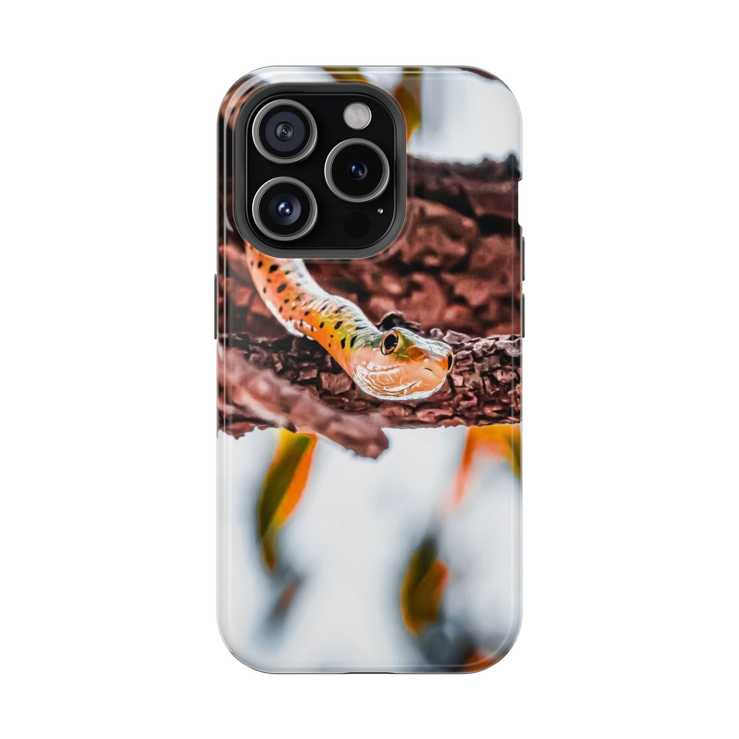 Magsafe® Compatible Tough Cases - Spotted Bush Snake iPhone 15 Pro Glossy