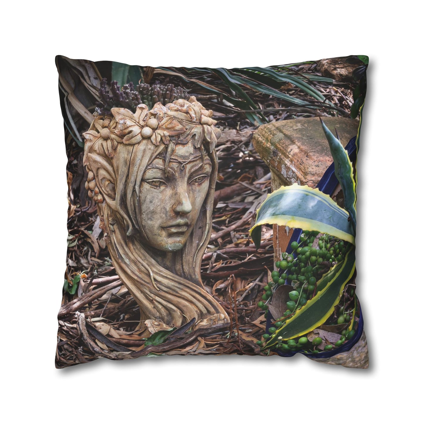 Poly Canvas Pillowcase - Elven Garden