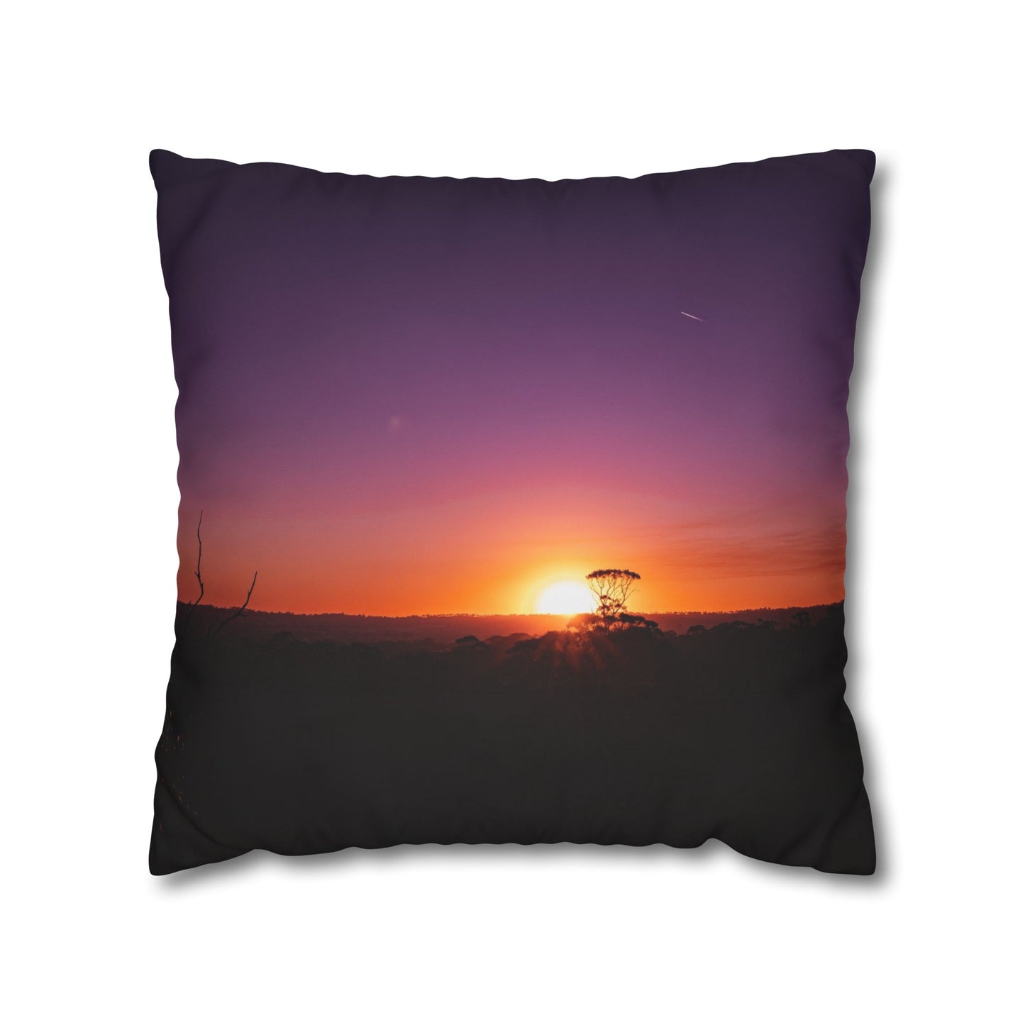 Poly Canvas Pillowcase - Purple Sunset 20" × 20"