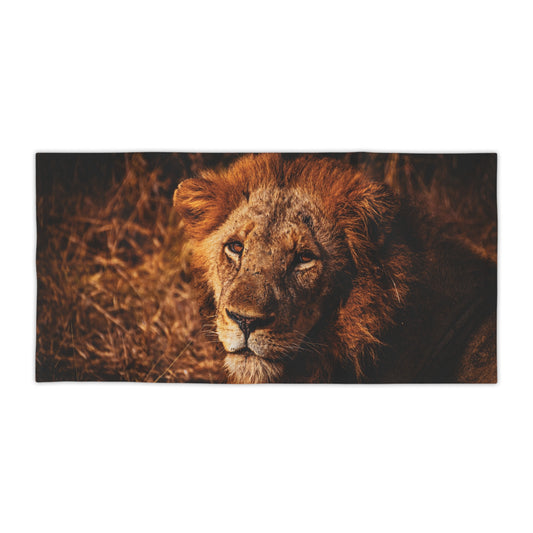 Lion Portrait Beach Towels 30" × 60"