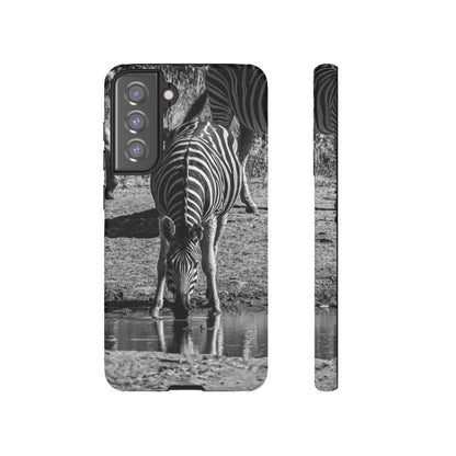 Tough Case - Zebra Drinking B&W Samsung Galaxy S21 FE Matte