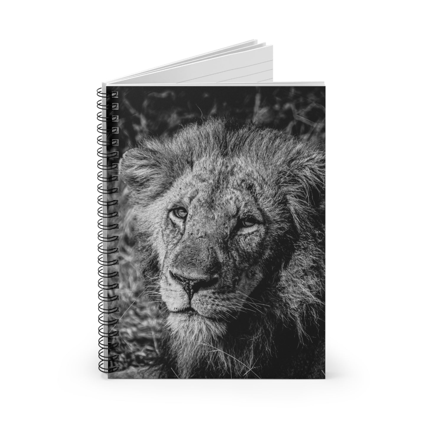 Old Lion Spiral Notebook B&W One Size