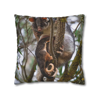 Poly Canvas Pillowcase - Possum and Joeys 20" × 20"