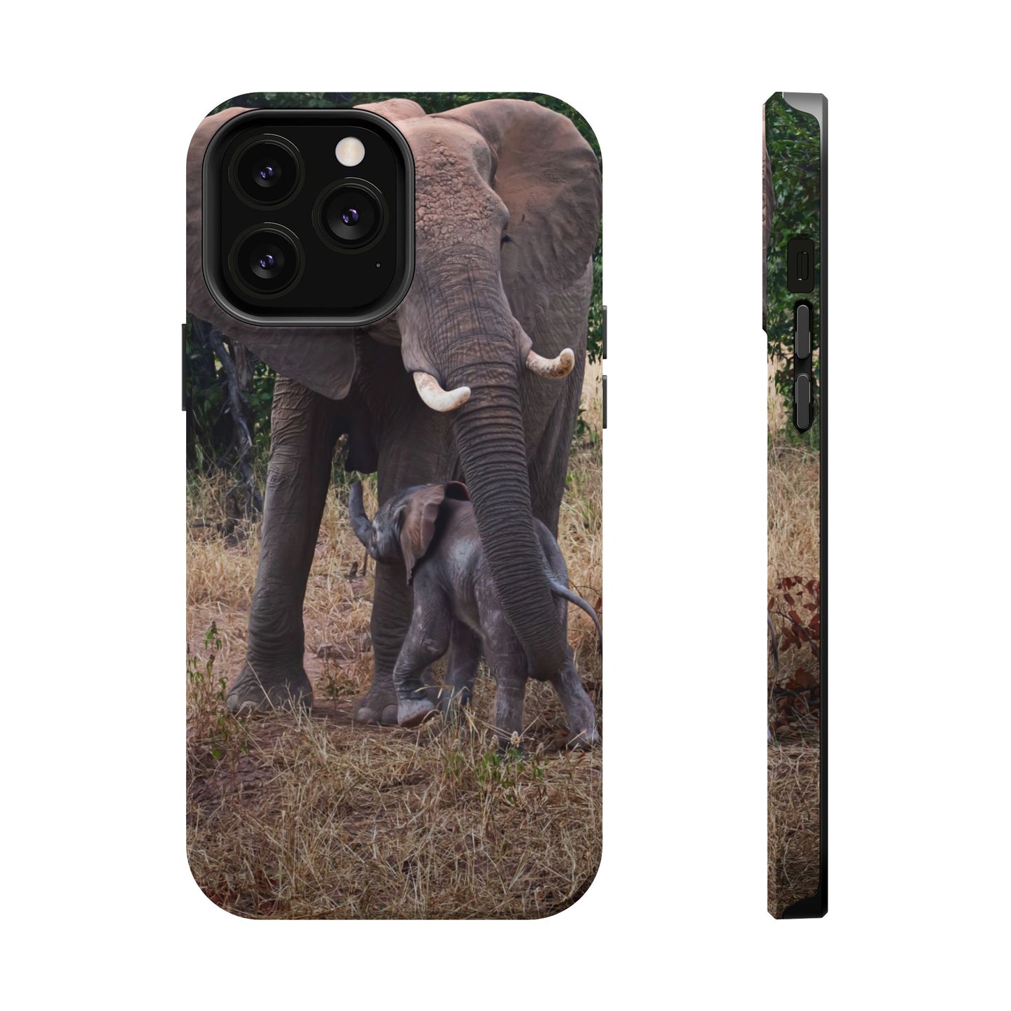 Magsafe® Compatible Tough Cases - Elephant and Baby iPhone 13 Pro Max Matte