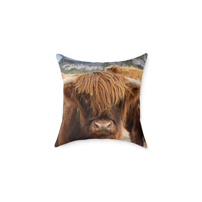 Highland Cattle Pillow 18" × 18"