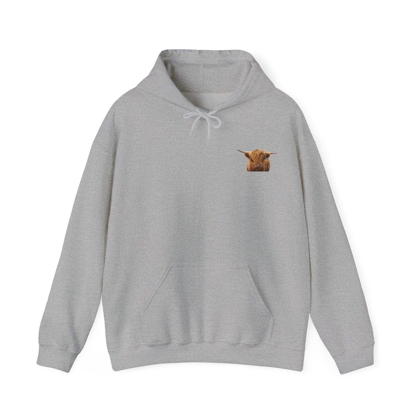 Highland Cow Hoodie Sport Grey