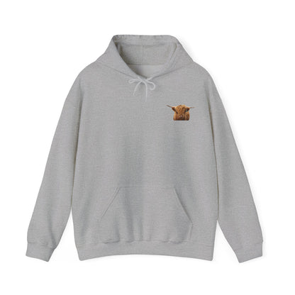 Highland Cow Hoodie Sport Grey