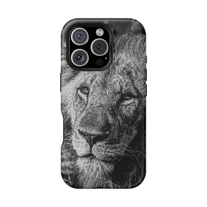 Magsafe® Compatible Tough Cases - Old Lion B&W iPhone 16 Pro Matte