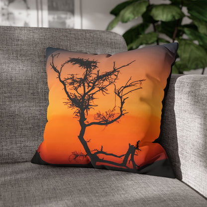 Poly Canvas Pillowcase - Sunset over the Kalahari