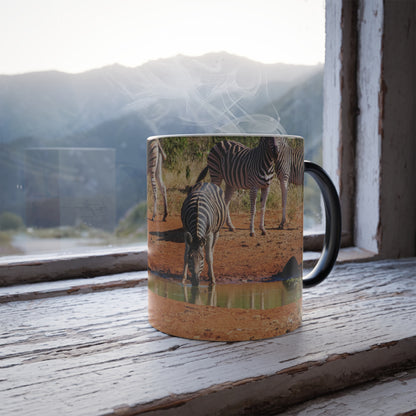 Colour Morphing Mug, 11oz - Zebra Drinking