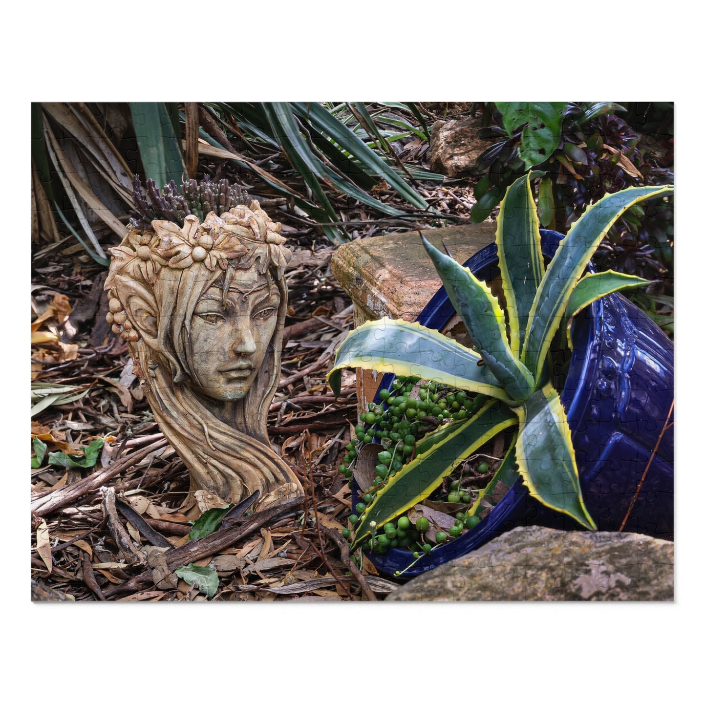 Elven Statue Photo Puzzle with Tin 14" × 11" (252 pcs)