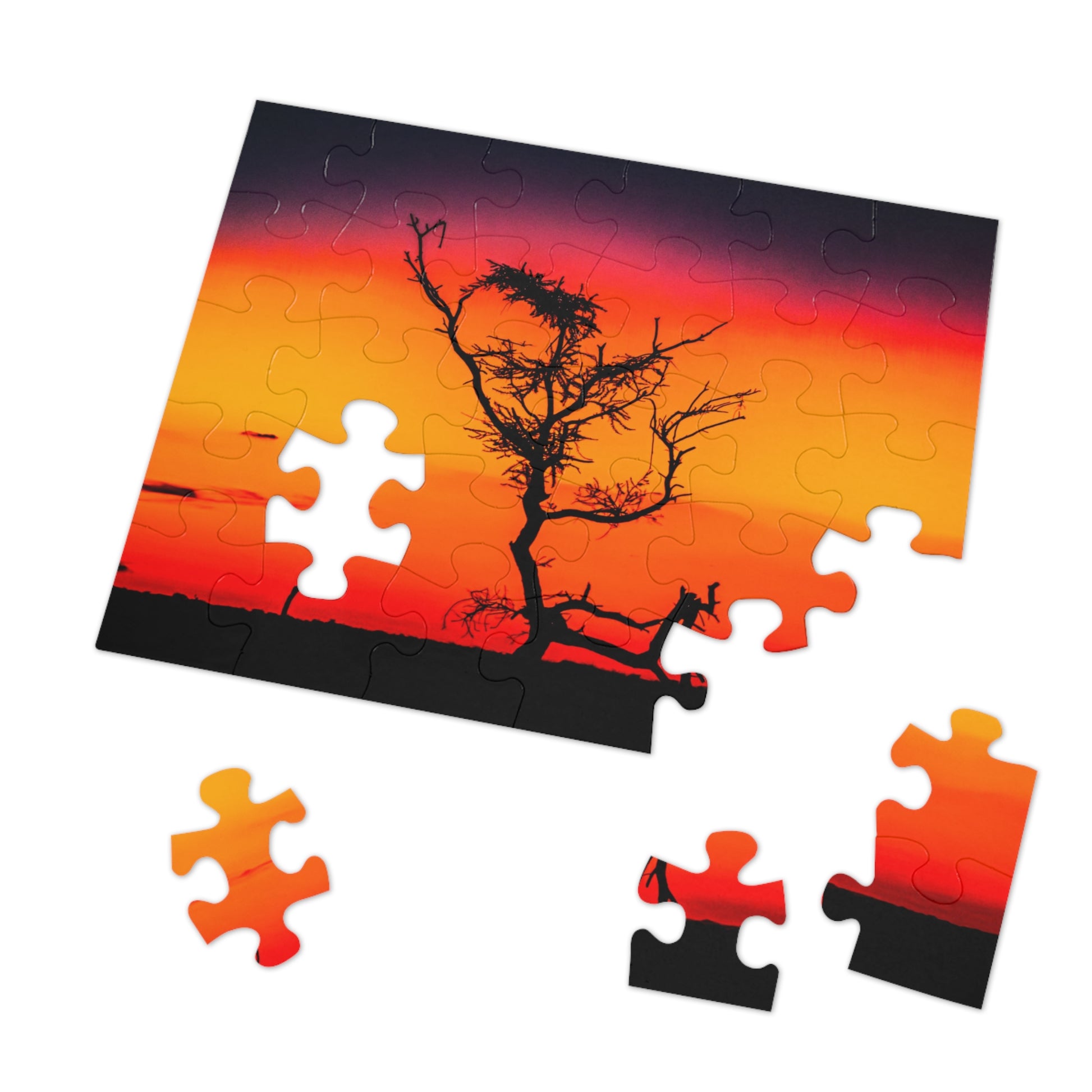 Kalahari Sunset Jigsaw Puzzle with Tin