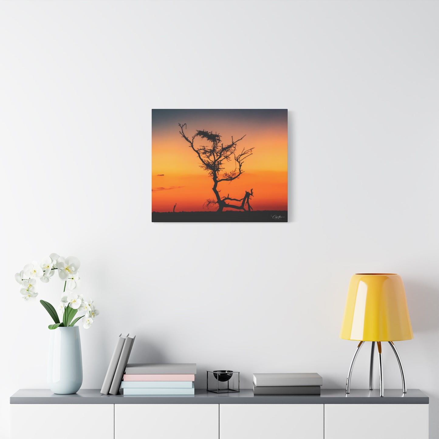 Matte Canvas, Stretched, 1.25" - Sunset over the Kalahari