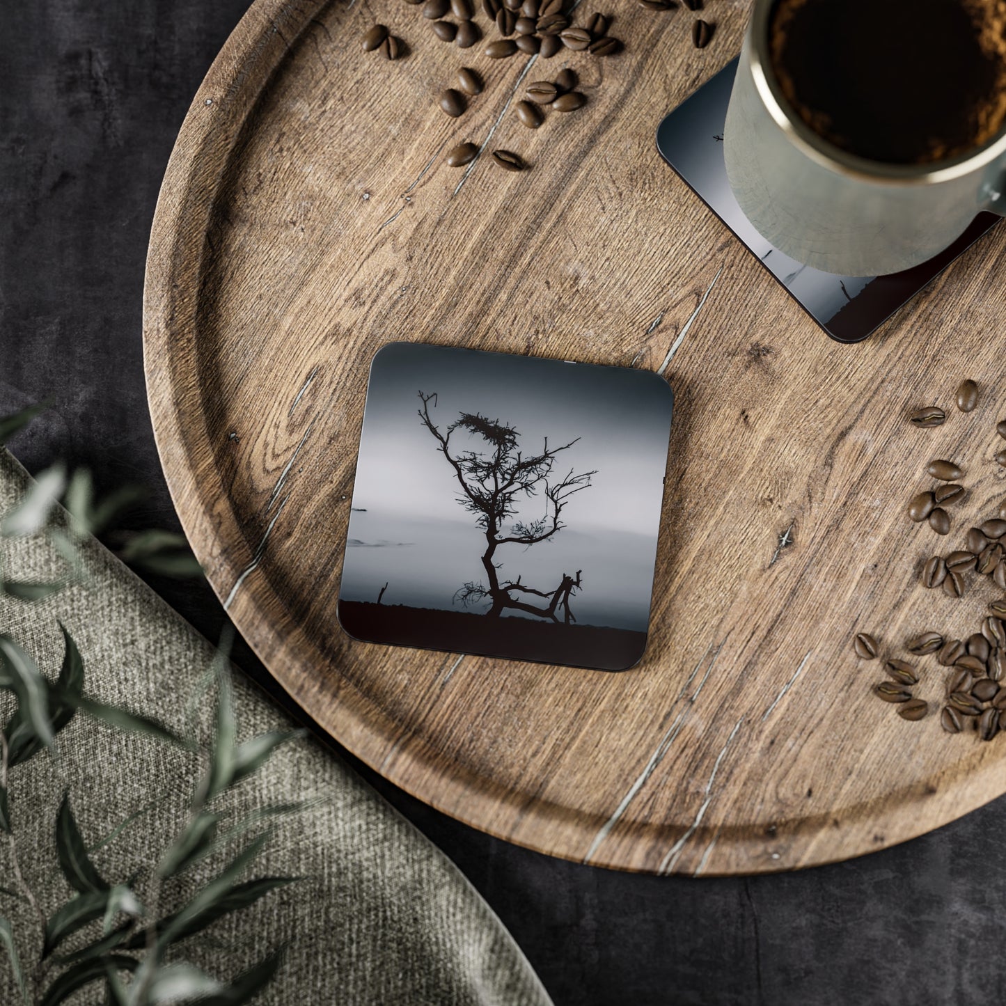 Kalahari Sunset Coasters B&W Square 3.7" x 3.7" 1pc