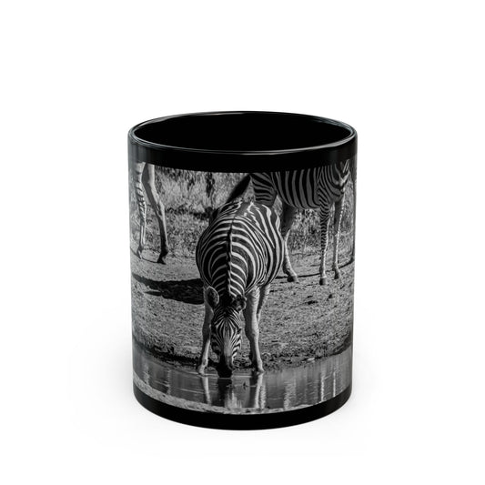 Drinking Zebra Mug B&W 11oz