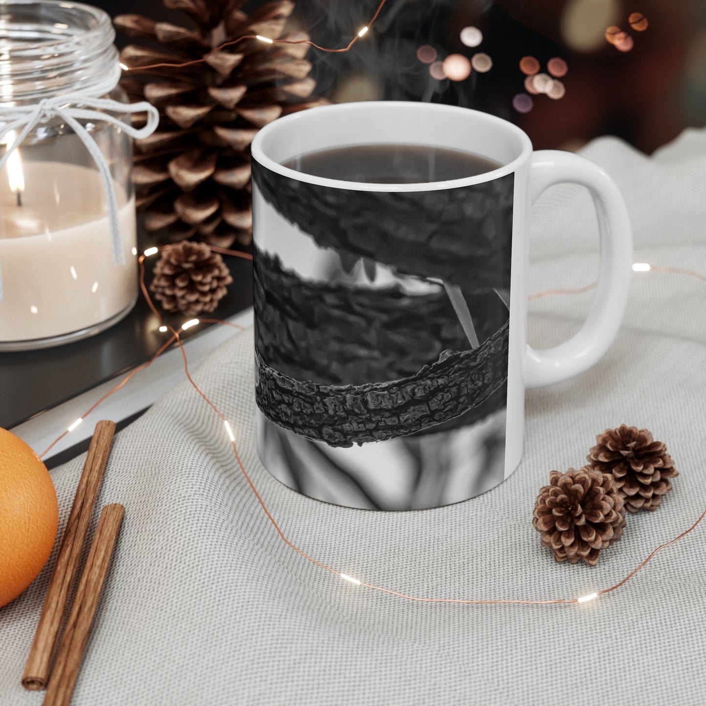 Spotted Bush Snake Mug B&W