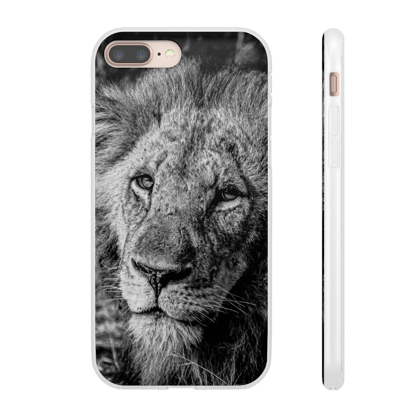 Flexible Lion Phone Cases B&W iPhone 8 Plus with gift packaging