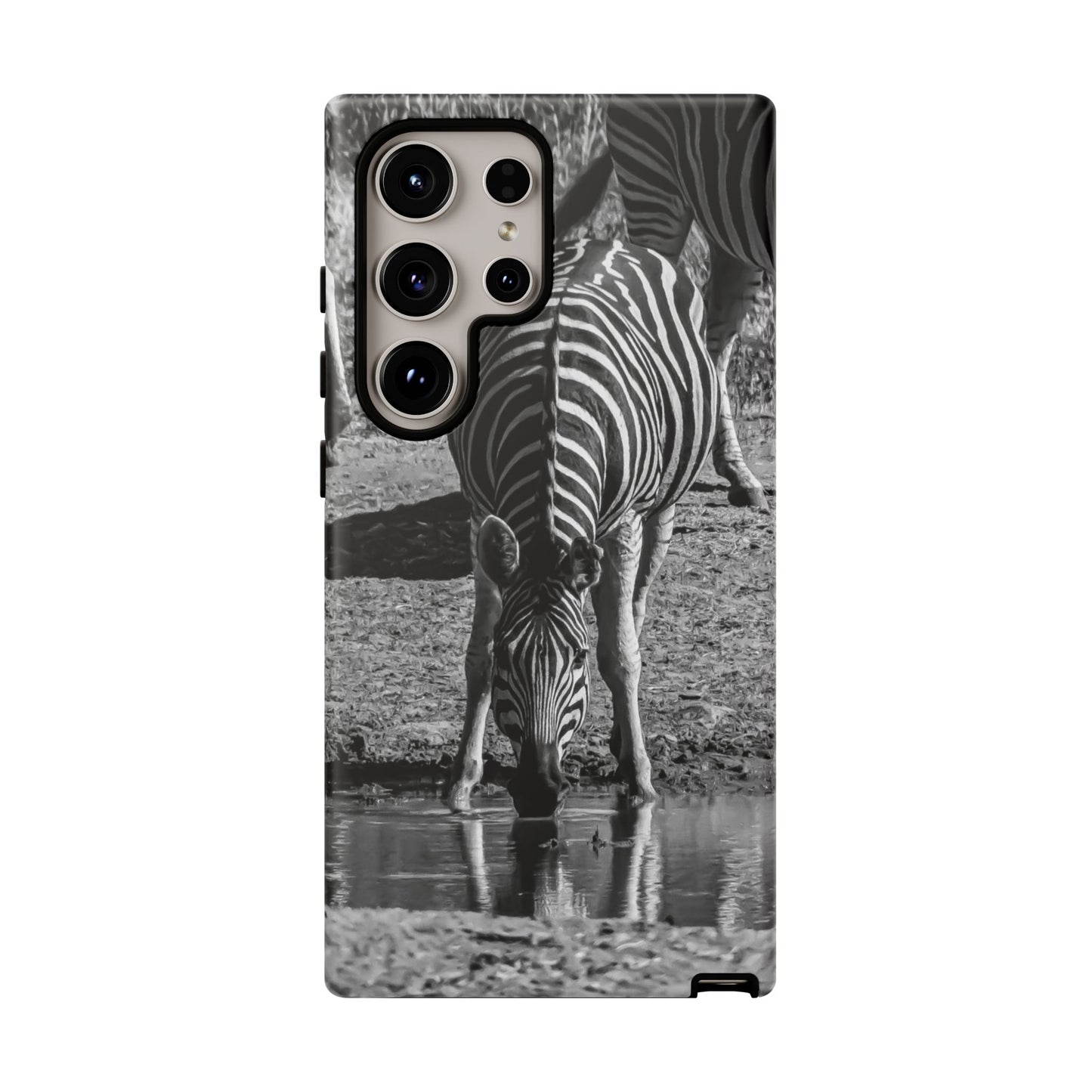 Tough Case - Zebra Drinking B&W Samsung Galaxy S24 Ultra Matte