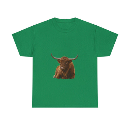 Highland Cattle Tee Antique Irish Green