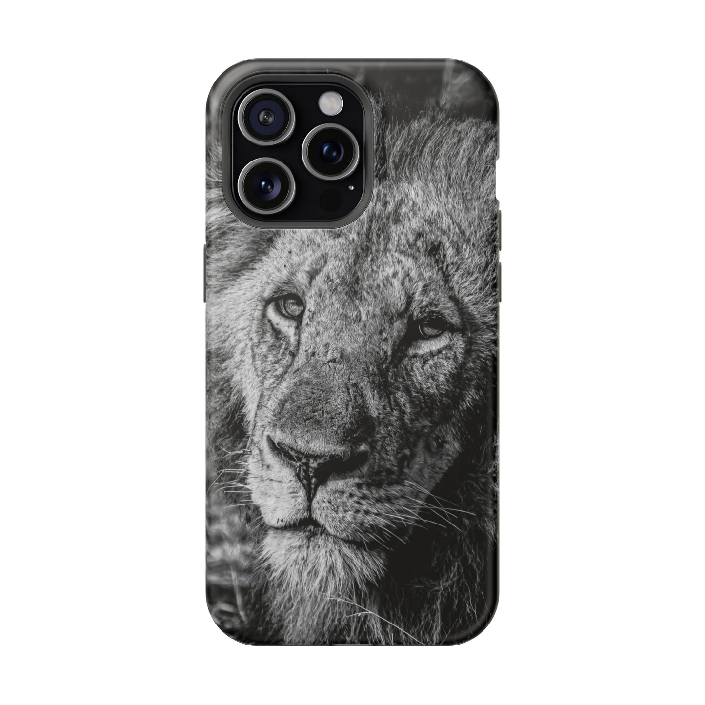 Magsafe® Compatible Tough Cases - Old Lion B&W iPhone 15 Pro Max Matte