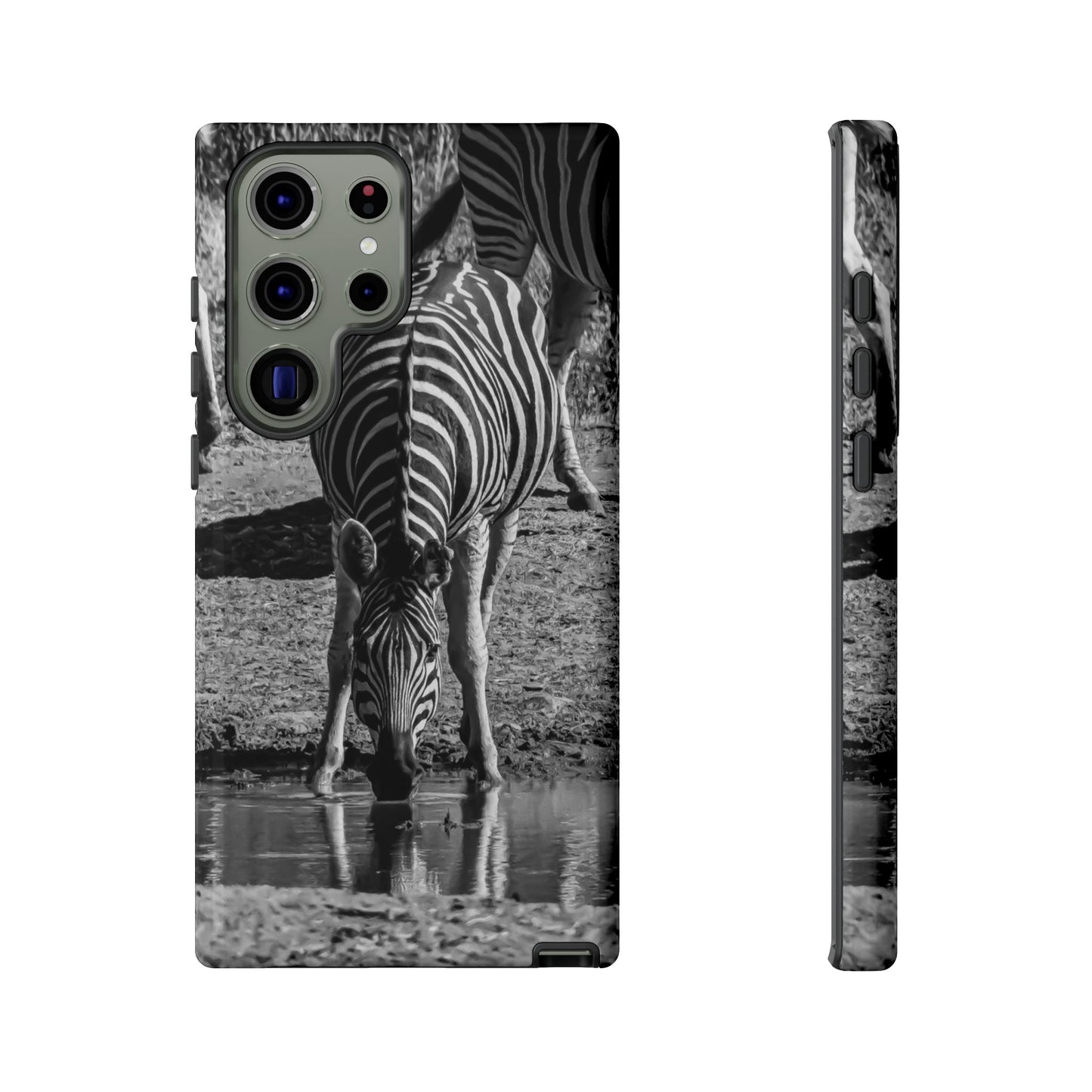 Tough Case - Zebra Drinking B&W Samsung Galaxy S23 Ultra Glossy
