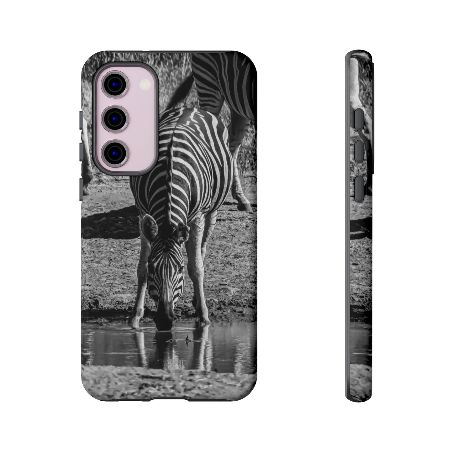 Tough Case - Zebra Drinking B&W Samsung Galaxy S23 Plus Matte