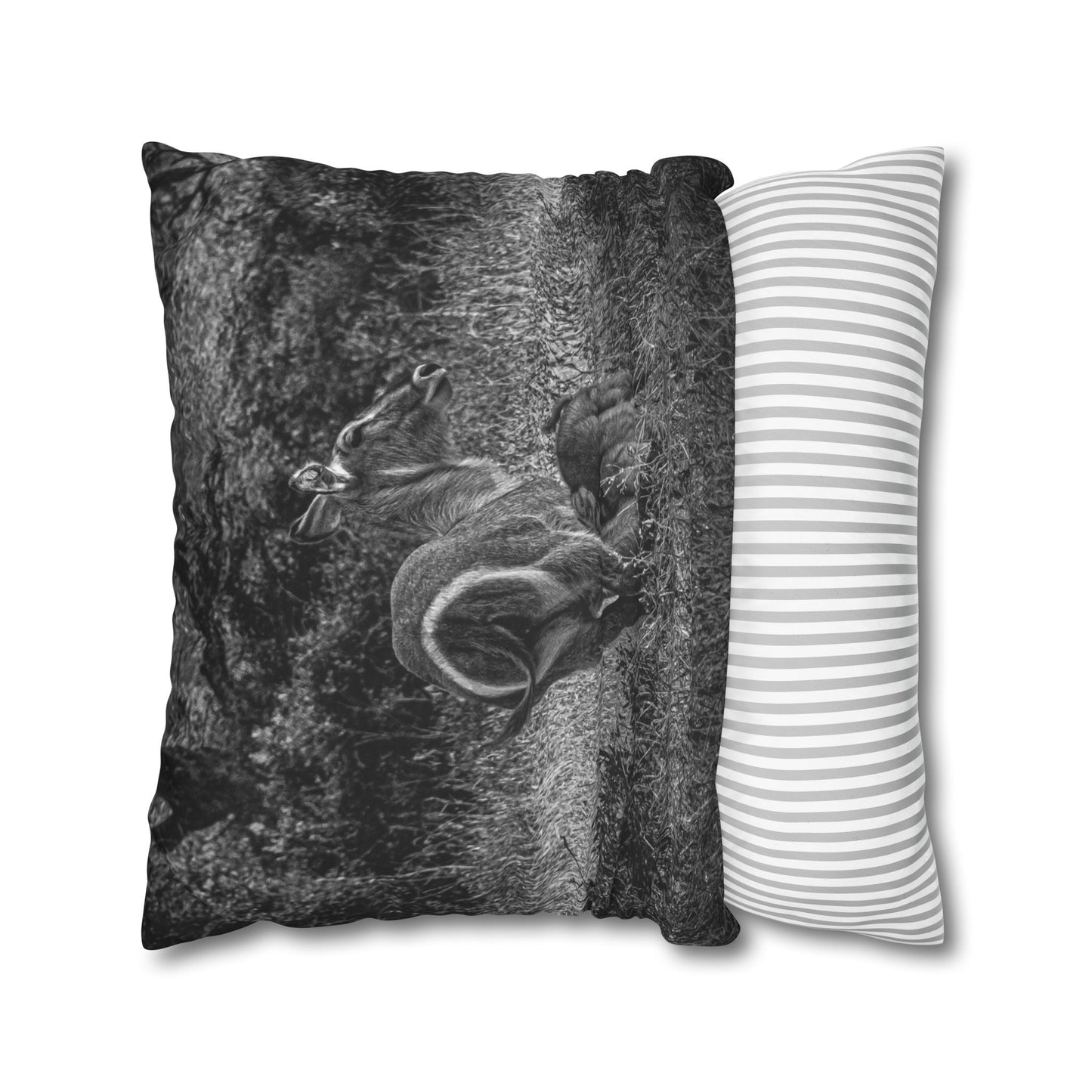 Waterbuck Baby Animal Pillowcase B&W