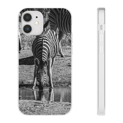 Flexible Zebra Phone Case B&W iPhone 12 Mini with gift packaging