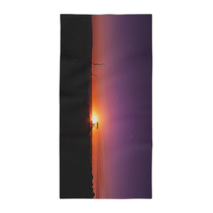 Purple Sunset Beach Towels