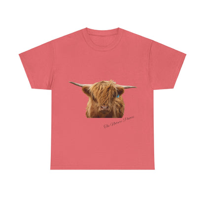 Highland Cow Tee Coral Silk