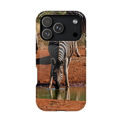 Magsafe® Compatible Tough Cases - Zebra Drinking iPhone 17 Pro Glossy