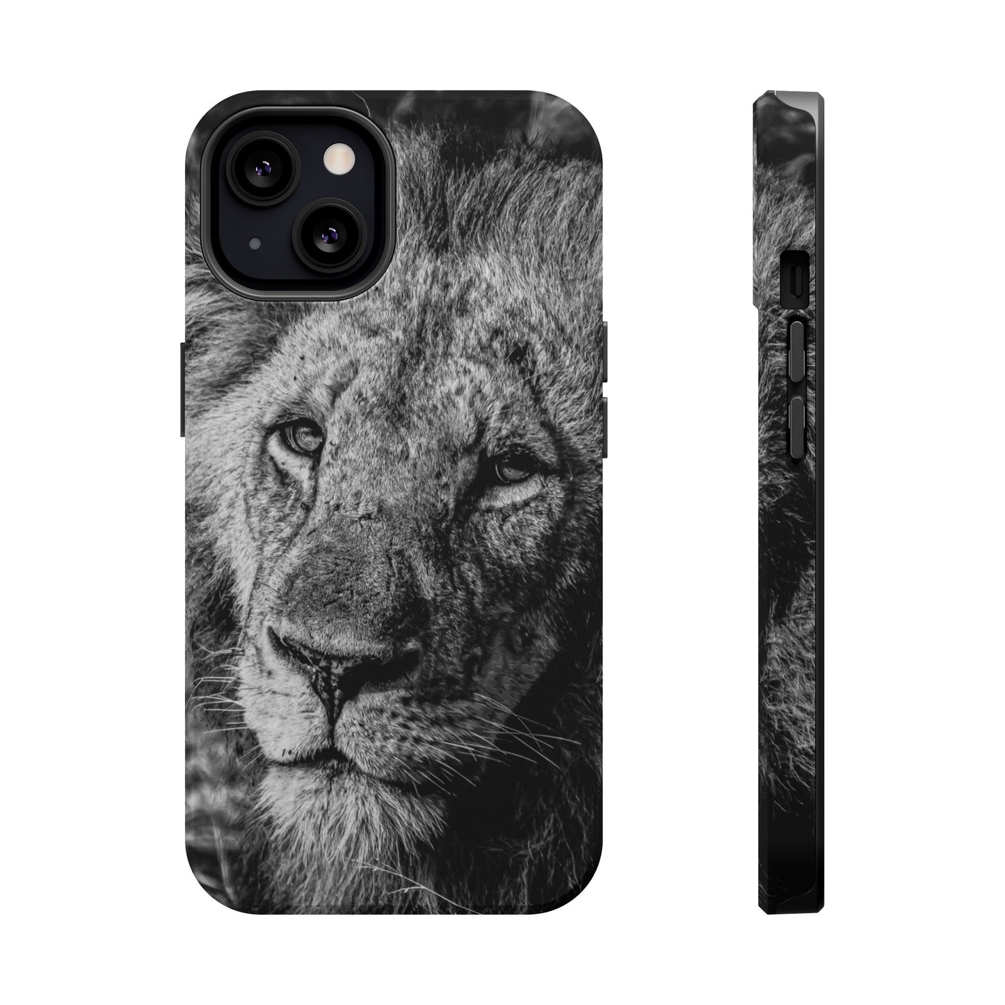 Magsafe® Compatible Tough Cases - Old Lion B&W iPhone 13 Matte