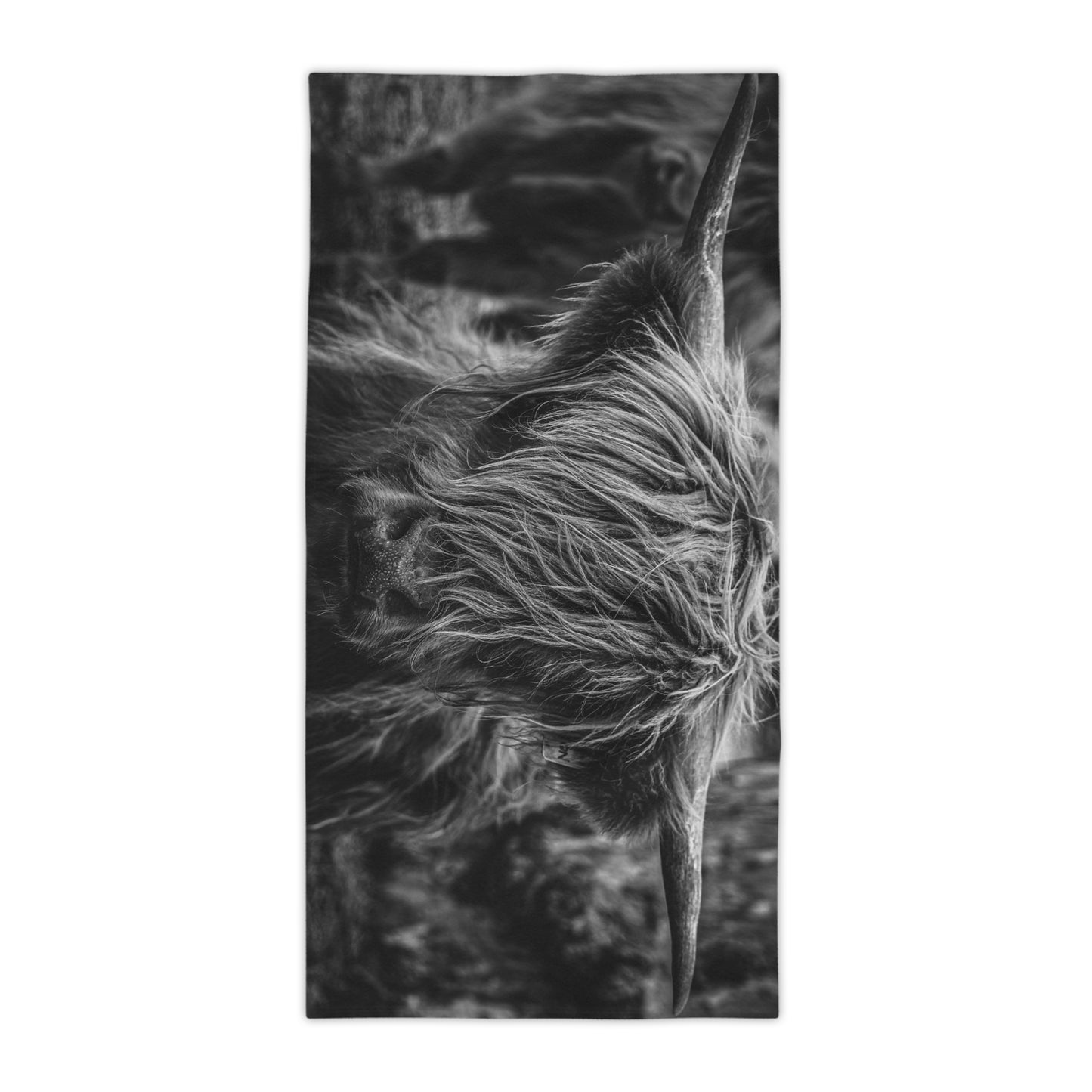 Scottish Highland Beach Towels B&W