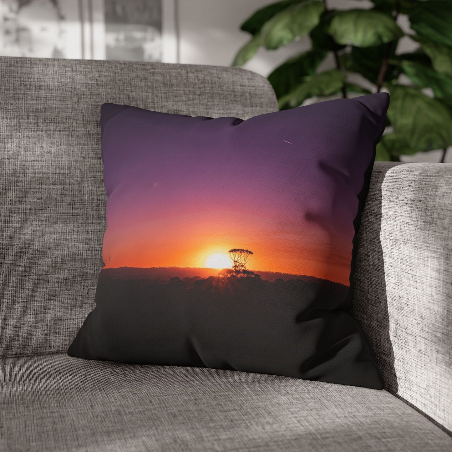 Poly Canvas Pillowcase - Purple Sunset