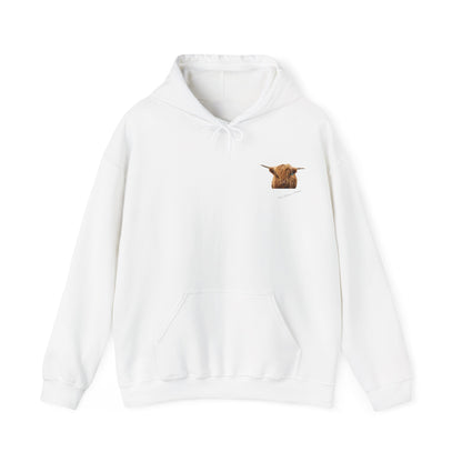 Highland Cow Hoodie White