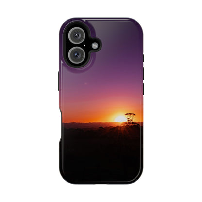 Magsafe® Compatible Tough Cases - Purple Sunset iPhone 16 Glossy
