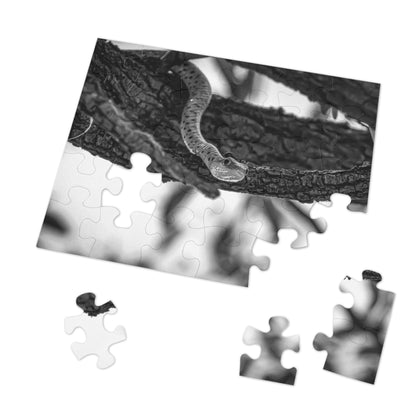 Spotted Bush Snake Puzzle with Tin B&W