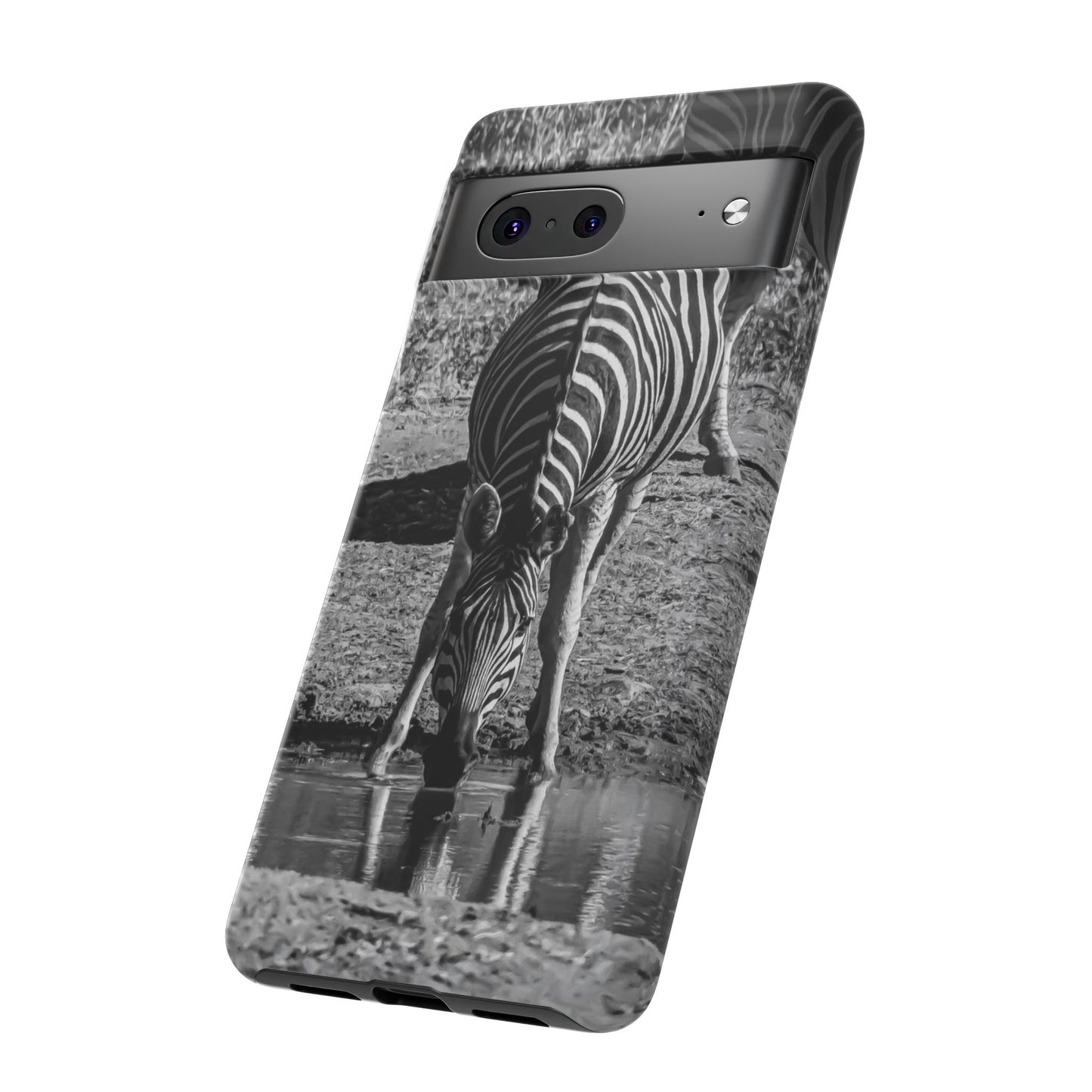 Tough Case - Zebra Drinking B&W