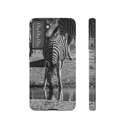 Tough Case - Zebra Drinking B&W Samsung Galaxy S21 FE Glossy