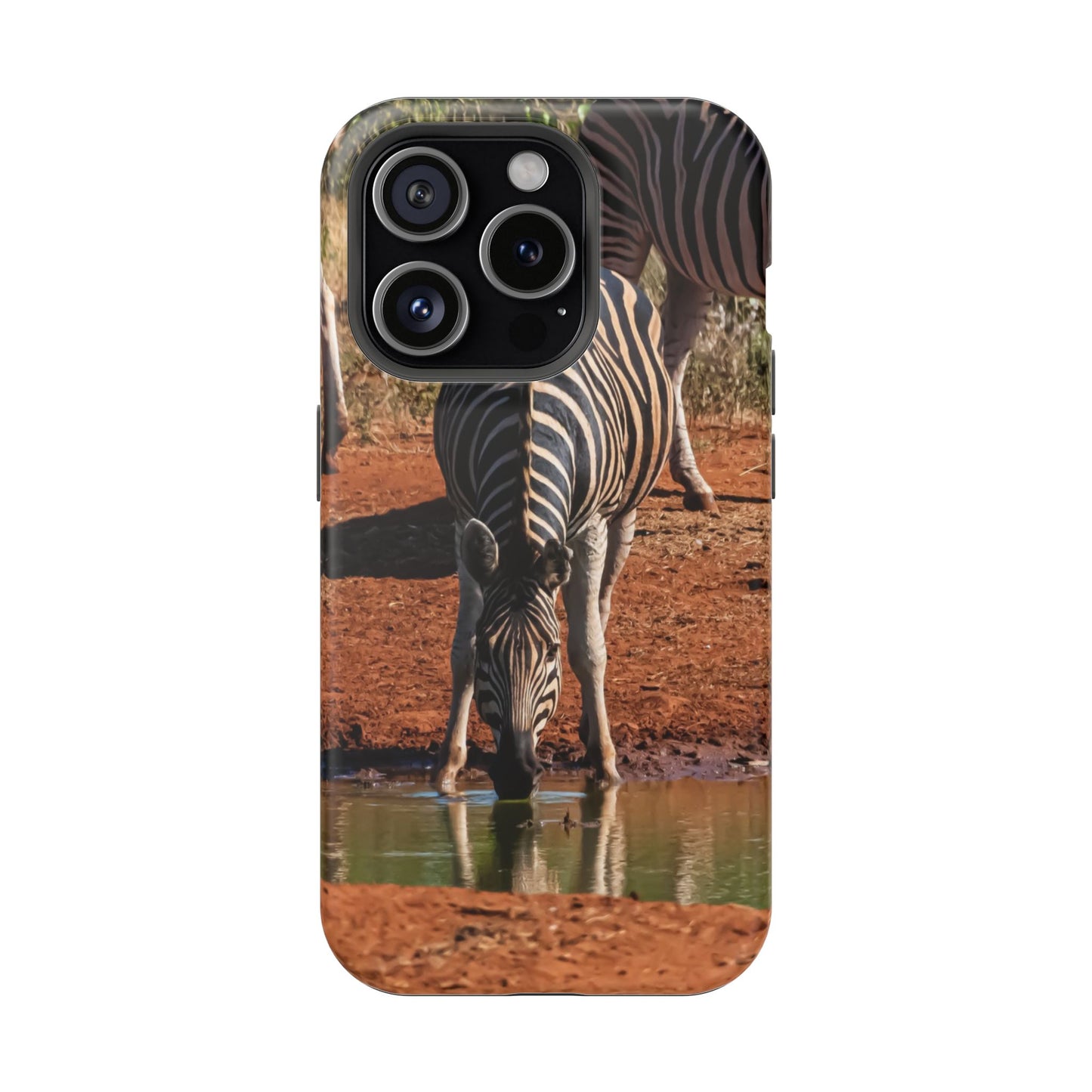 Magsafe® Compatible Tough Cases - Zebra Drinking iPhone 15 Pro Matte