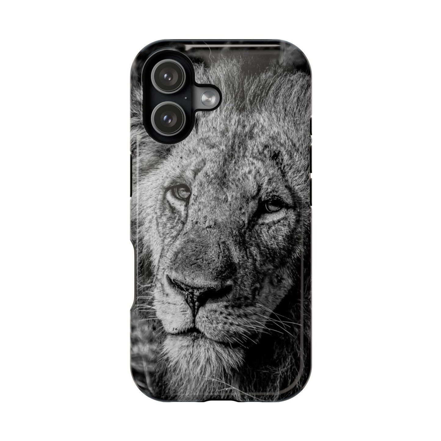 Magsafe® Compatible Tough Cases - Old Lion B&W iPhone 17 Glossy