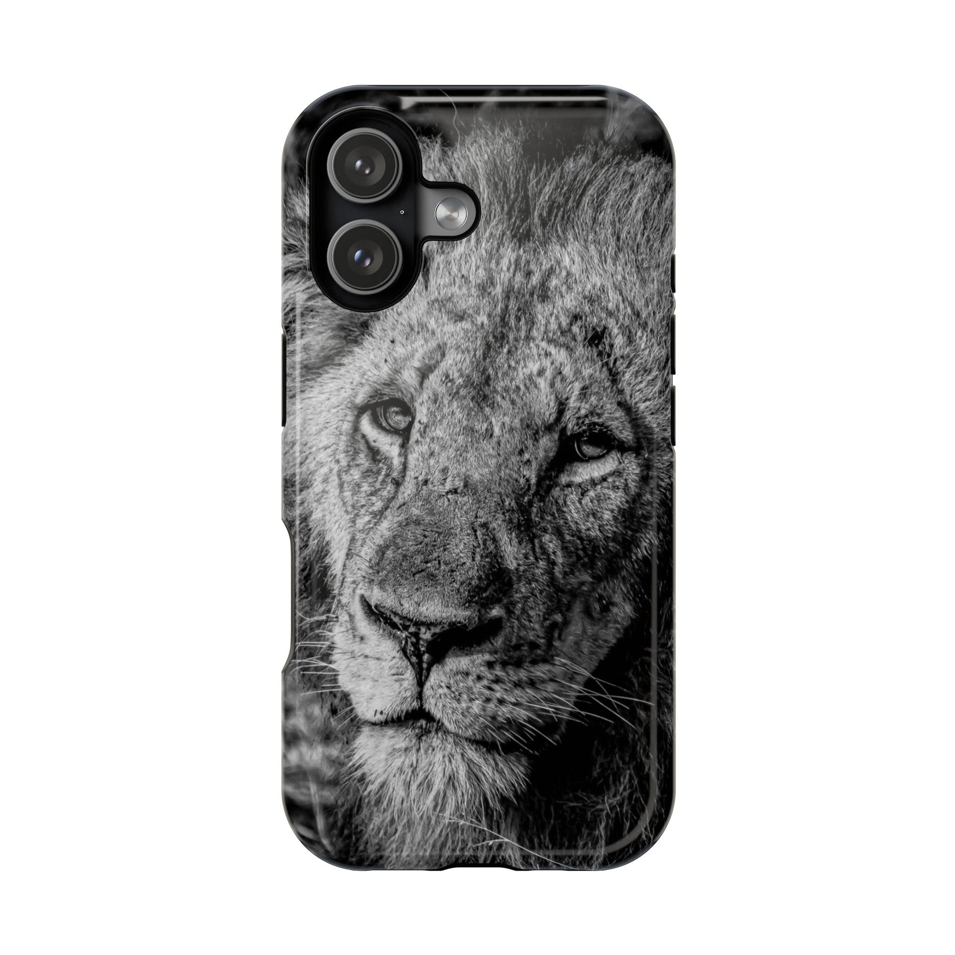 Magsafe® Compatible Tough Cases - Old Lion B&W iPhone 17 Glossy
