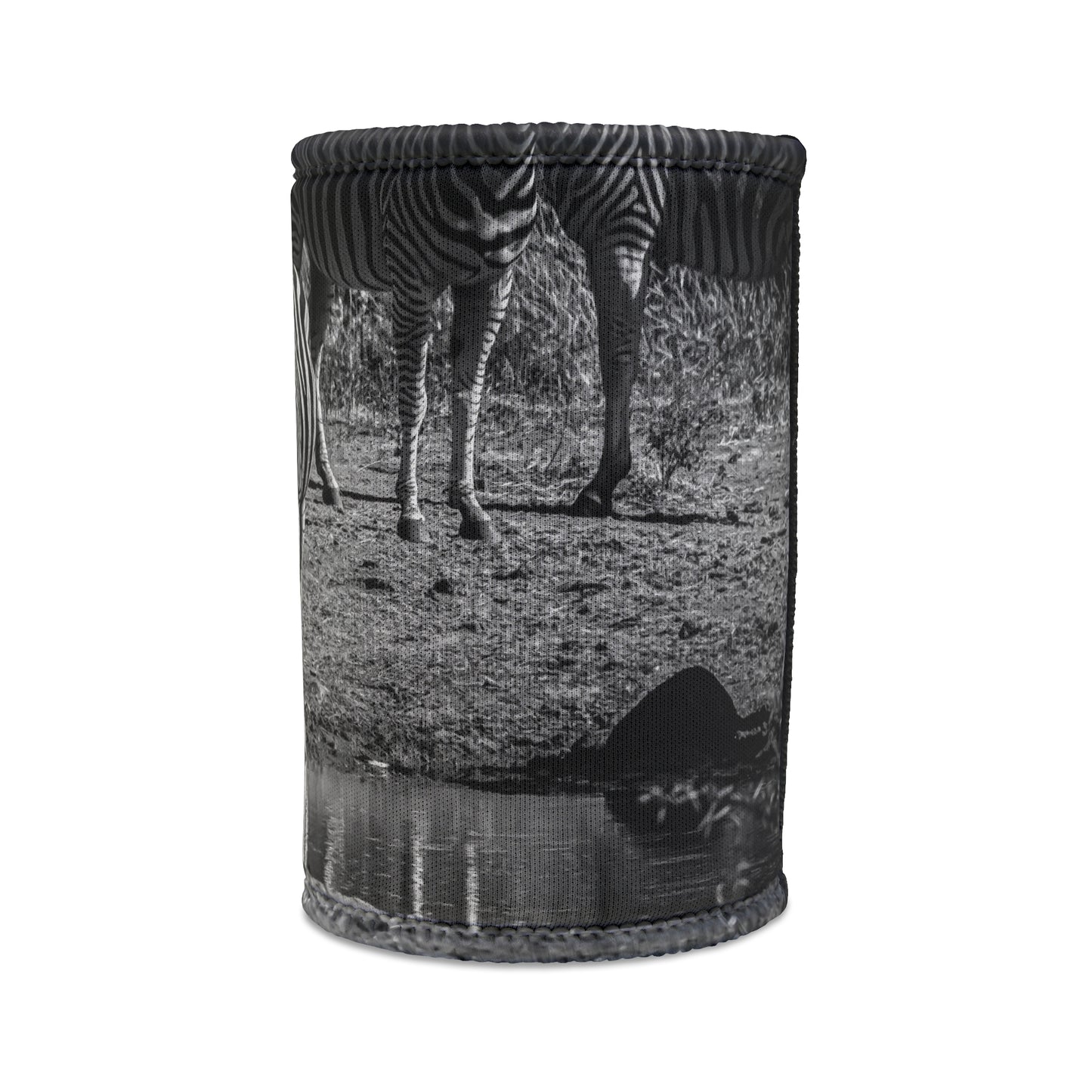 Drinking Zebra Stubby Holder B&W