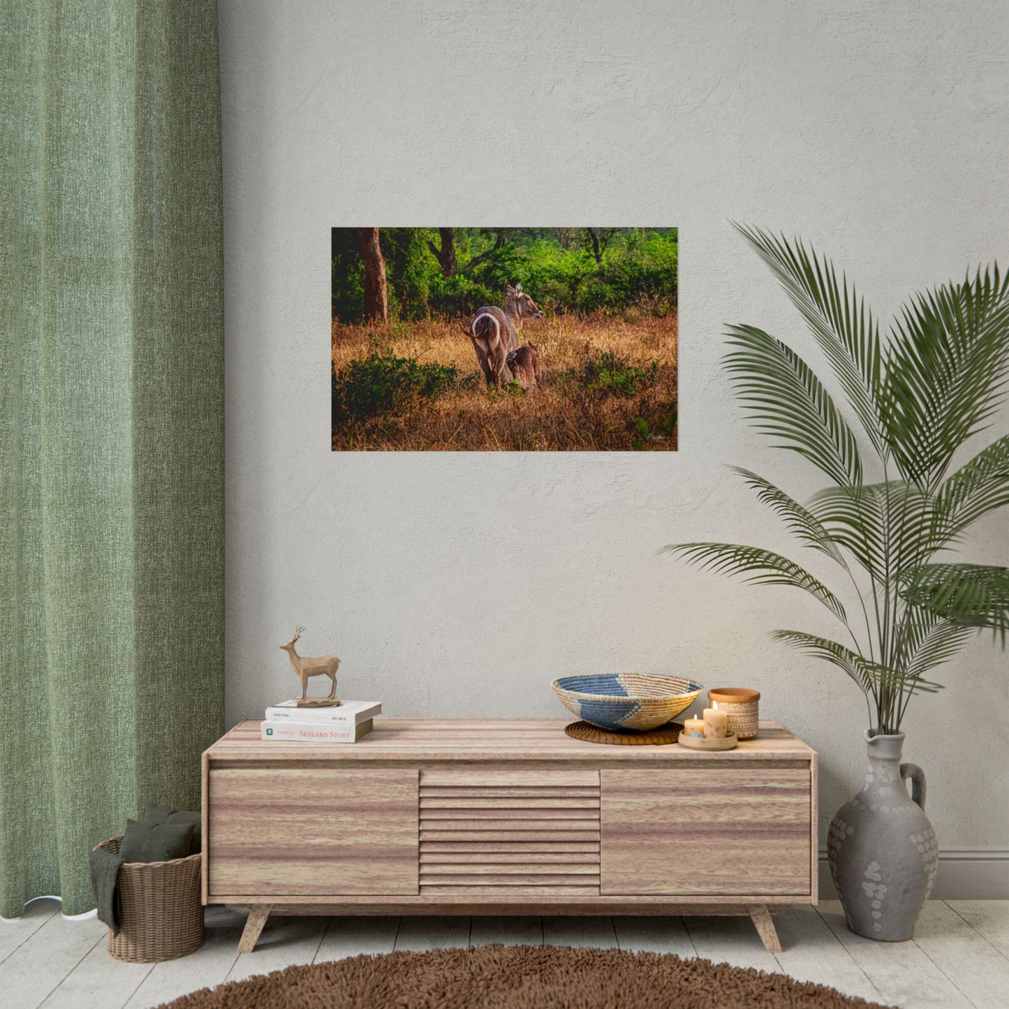 Rolled Posters - Waterbuck and Baby 34" x 22" (Horizontal) Matte