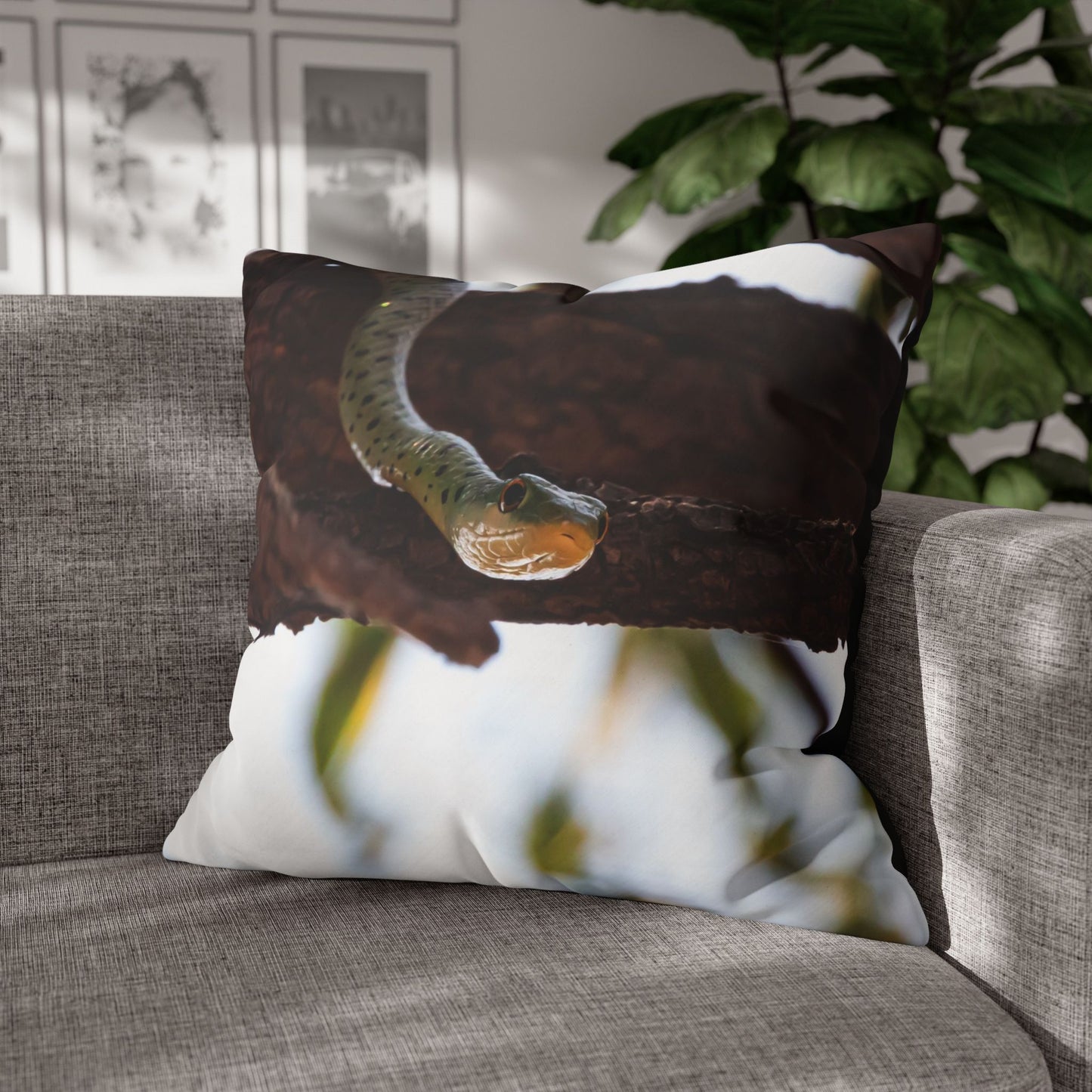 Poly Canvas Pillowcase - Spotted Bush Snake