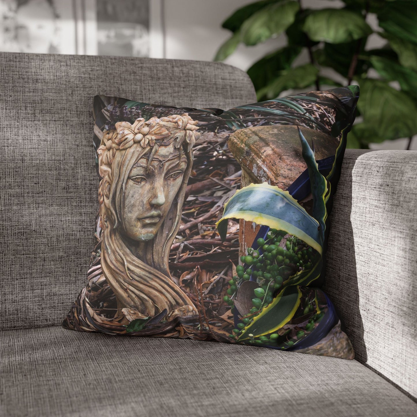 Poly Canvas Pillowcase - Elven Garden