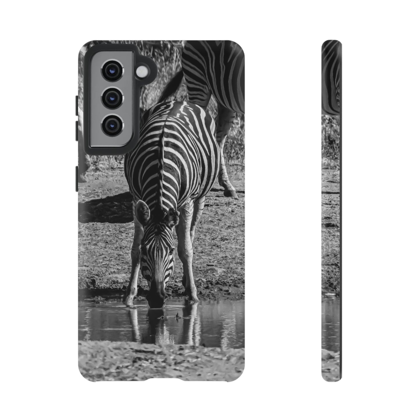 Tough Case - Zebra Drinking B&W Samsung Galaxy S21 Matte